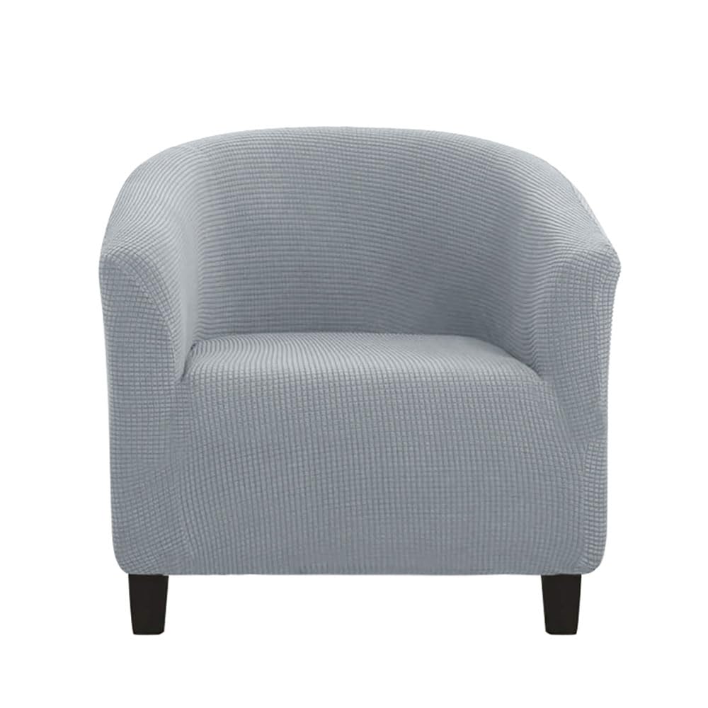 Yegang Light Grey Tub Chair Covers 1 Piece, Bucket Chair Covers High Stretch Club Chair Covers Soft Armchair Slipcovers For Dining Living Room Office Reception (Light Grey)