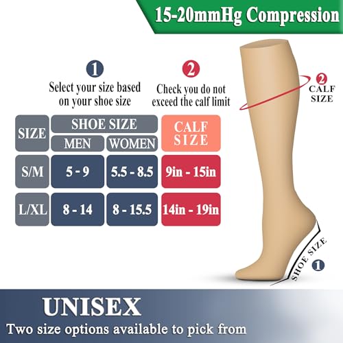 Image of QUXIANG Copper Compression Socks for Women & Men Circulation (8 Pairs) - Best for Running Athletic Cycling - 15-20 mmHg
