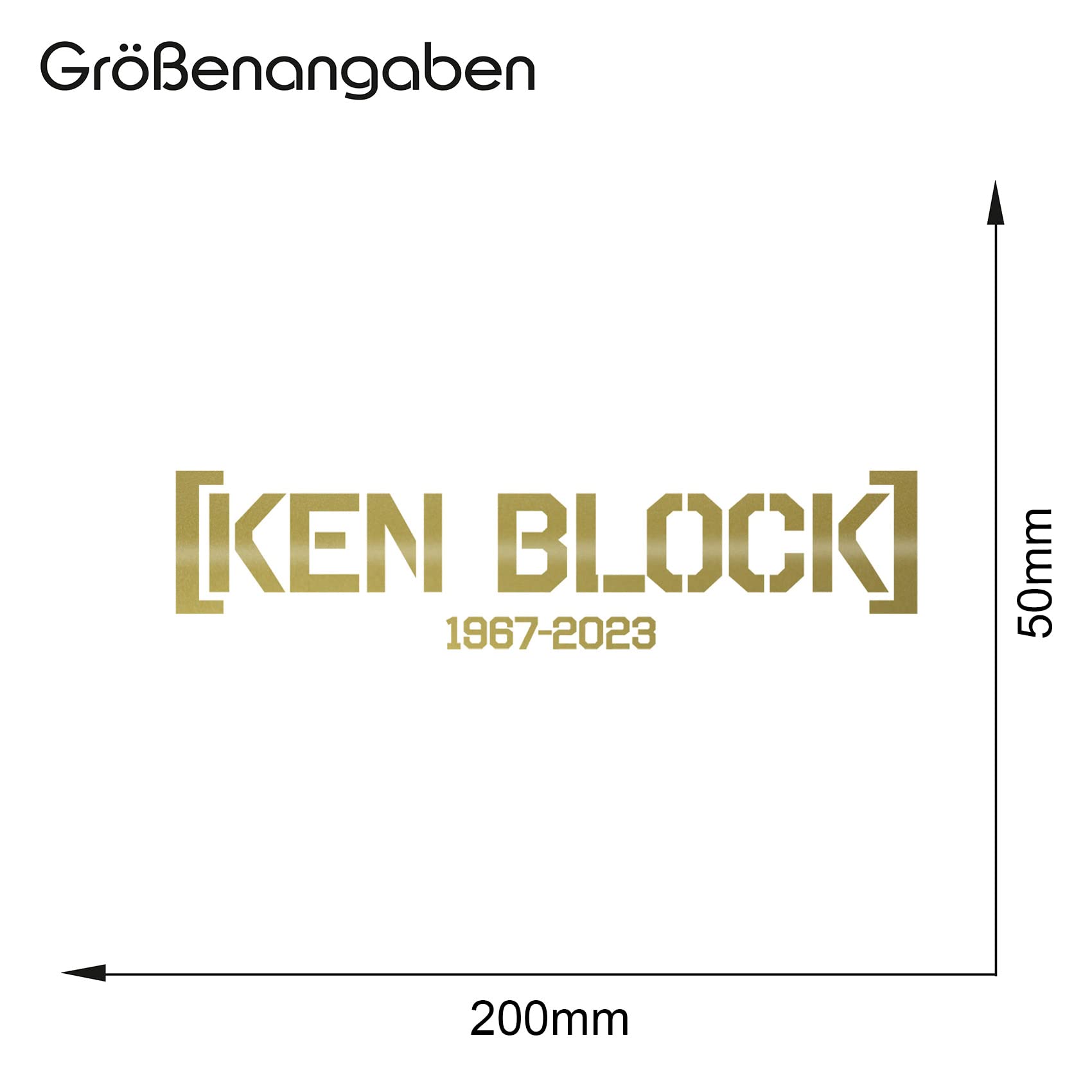 Ken Block 1967-2023 - Adesivo con memoria RIP, 20 x 5 cm, autoadesivo
