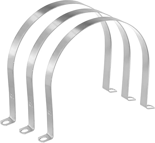 Miniatura 58 de Paquete de 10 abrazaderas de conducto, correa rígida de tubo de acero inoxidable 304 de 1-3/4 pulgadas M45 U con 2 agujeros