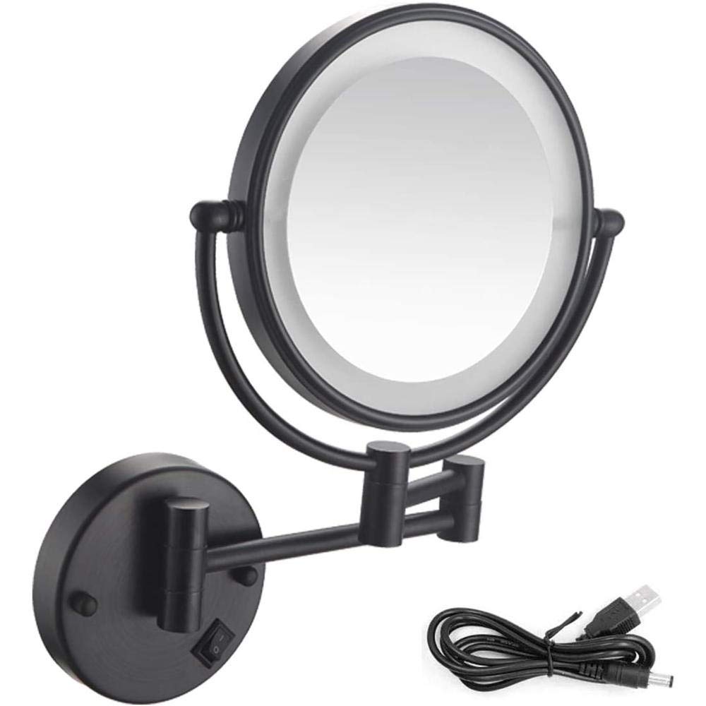 Specchio Da Trucco Con Luce Vorupor - Ricaricabile, Ingranditore 5x, Montaggio A Parete - Foto 7