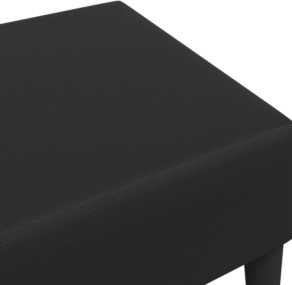 vidaXL Footstool Black Faux Leather, Plywood, Foam 30.3x21.7x12.2 in