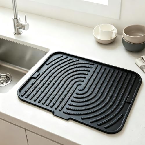 Alfombrilla de silicona para escurridor de platos y accesorios de cocina 4