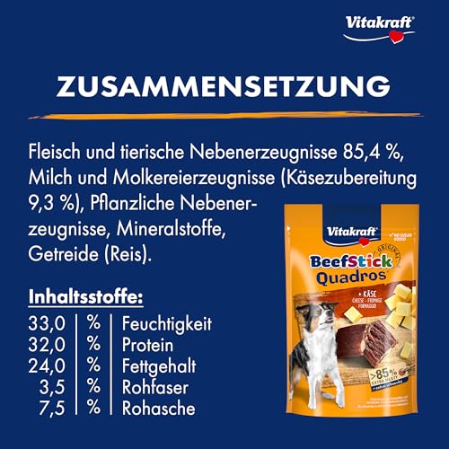 Vitakraft Hundefutter Beef Stick Quadros Hundeleckerli 70g