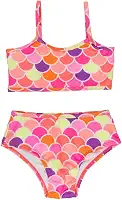 Biquíni Malha Proteção Solar Uv Neon Print Infantil Menina