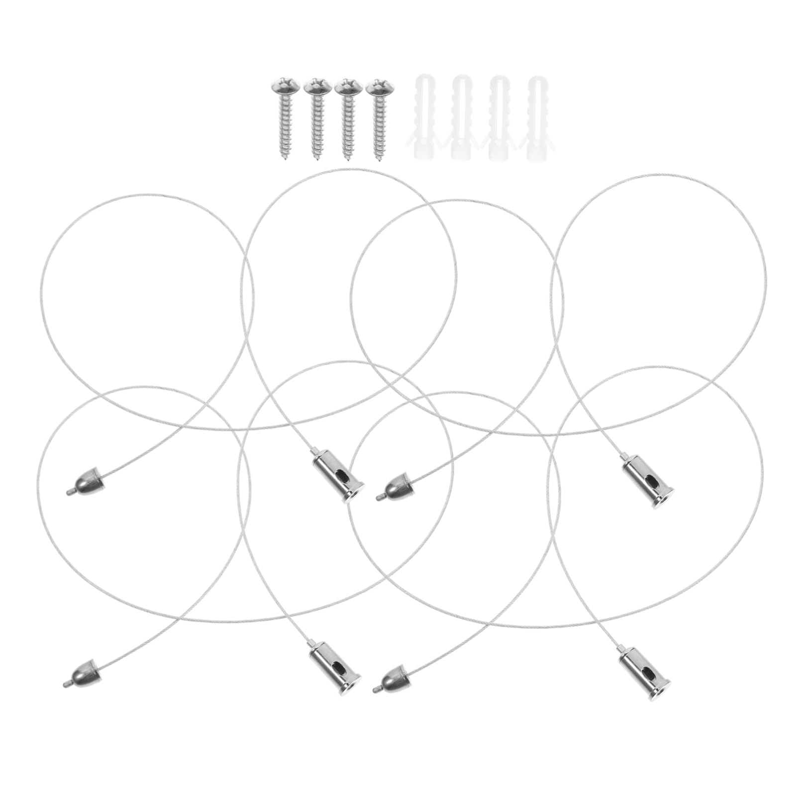 HOLIDYOYO Ceiling Lamp Ropes 4pcs Stainless Steel Wire Rope Heavy Duty Hanging Wire for Light Fixtures