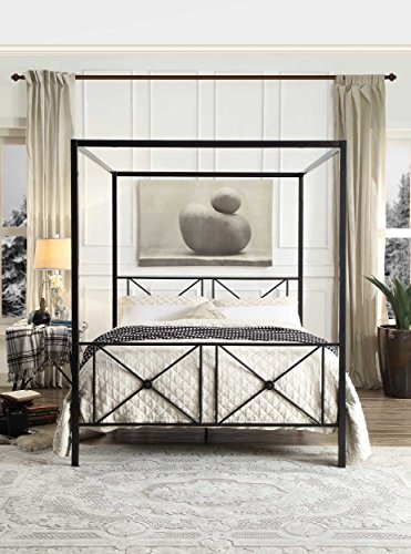 Homelegance Rapa Metal Canopy Bed, Queen, Black #TOP1