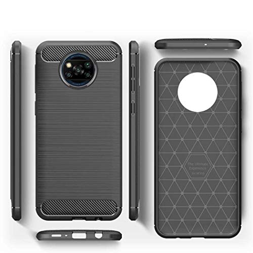 Image of NISHTECH Carbon Fiber Hybrid Armor Drop Tested Shock Proof TPU Back Case Cover for Xiaomi Poco X3 (2020)