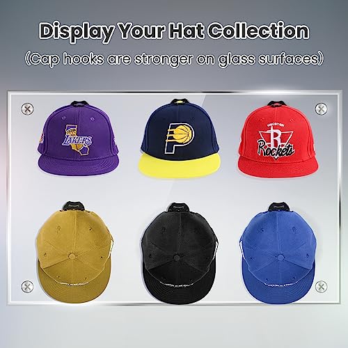 Lrgkcne-Adhesive-Hat-Rack-for-Wall-Baseball-Caps-16-Pack-Hooks-for-Hats-Strong-Hold-hat-Wall-Organizer-Minimalist-hat-Display-Rack-No-Drilling-Hat-Racks-for-Door-Black