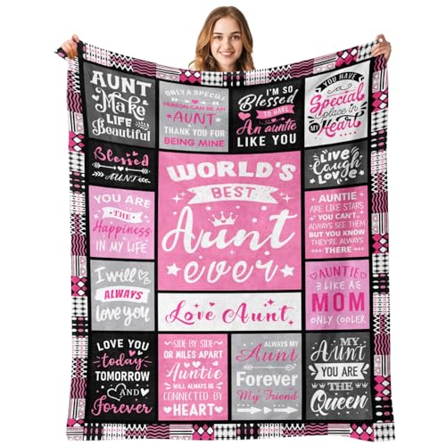 PVDSAVE Birthday Gifts for Aunt from Niece Best Aunt Ever Blanket 50x60