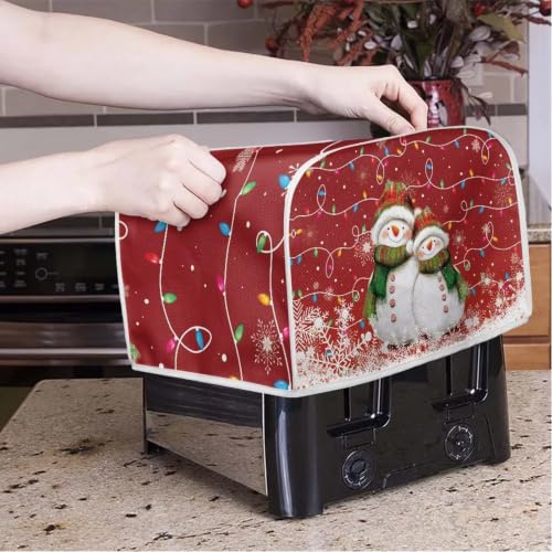 Image of Cute Snowman 2 Slice Toaster Cover Christmas Decor