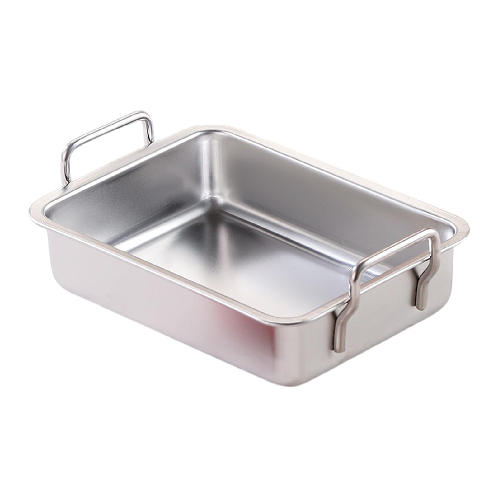 ZWWAAZHF Household Deepen Roasting Pan Rectangle Oven Cake Tin with Handle Stainless Steel Oven Tray for Casseroles Brownies Stainless Steel Baking Tray