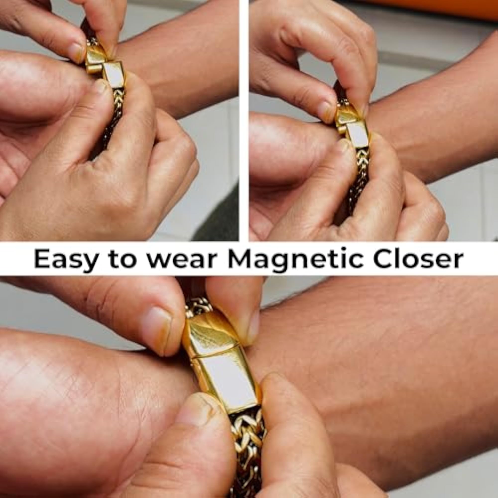 Men's Cuban Bracelet, Stainless Steel in Gold & Silver Plating