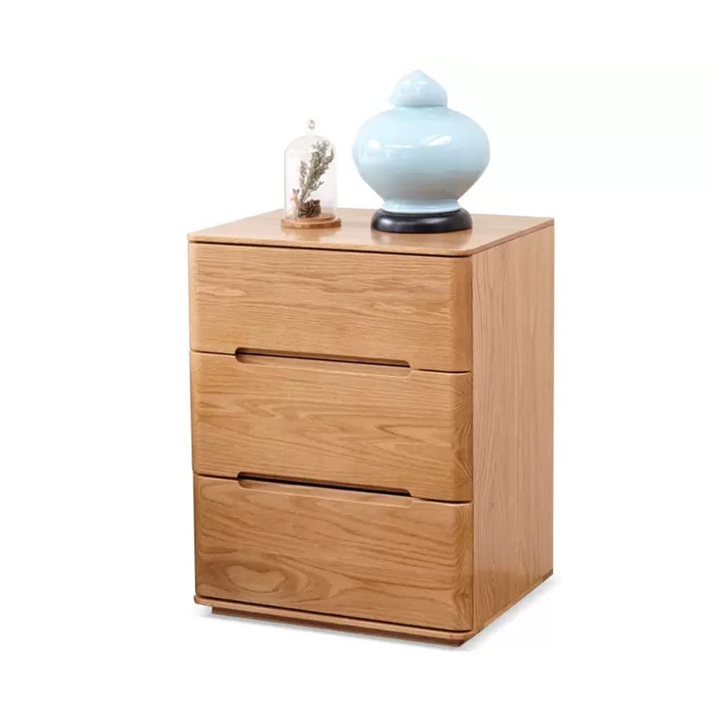 BHGFYXBS Side Tables Bedroom Indoor Bedside Table Modern Minimalist Oak Three-Layer Drawer Storage Cabinet Nordic Bedroom Multi-Function Locker Bedside Tables