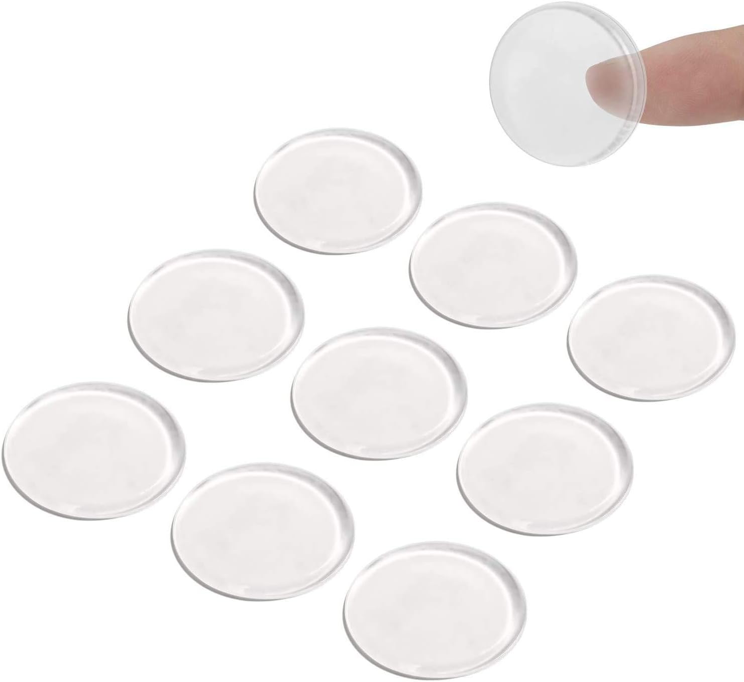 RXL Glass Table Top Bumpers (30Pcs), Soft Grip Material, PVC, Rubber, Plastic, Clear, Round