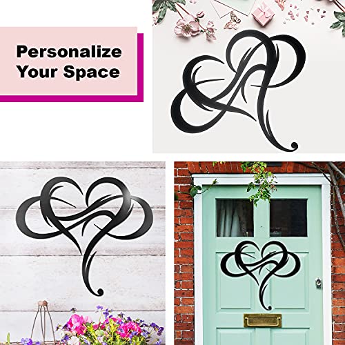 Vivegate Infinity Heart Metal Wall Decor, Unique Infinity Heart Wall Decor Love Sign Plaque Steel Art Geometric Wall Decor Set Cut Out For Outside (Large - 15"X13") #TOP4