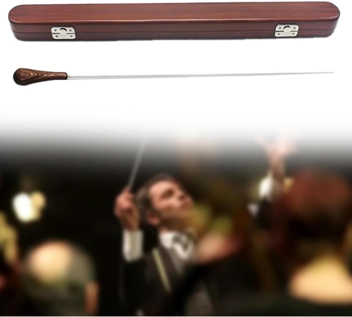 Professional Conductor Music Baton with Wooden Case 37cm Lightweight Versatile Orchestra Choral Instrument Accessory