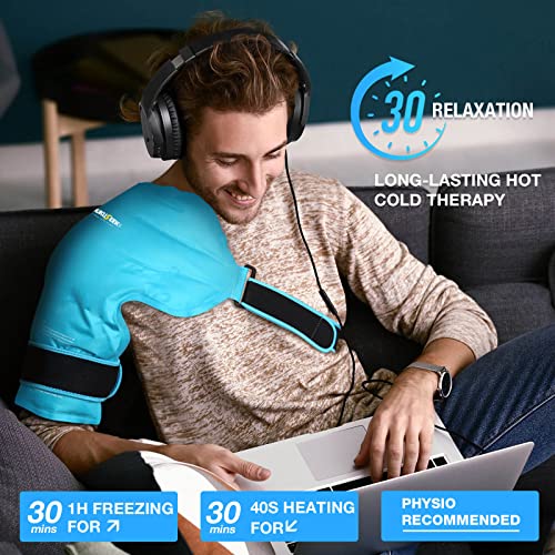 Dukuseek Shoulder Ice Pack Rotator Cuff Cold Therapy, Large Arm Ice Packs Wrap With Hot Cold Compress For Injuries, Shoulder Pain Relief, Recovery After Surgery, Long Lasting, Reusable #TOP2