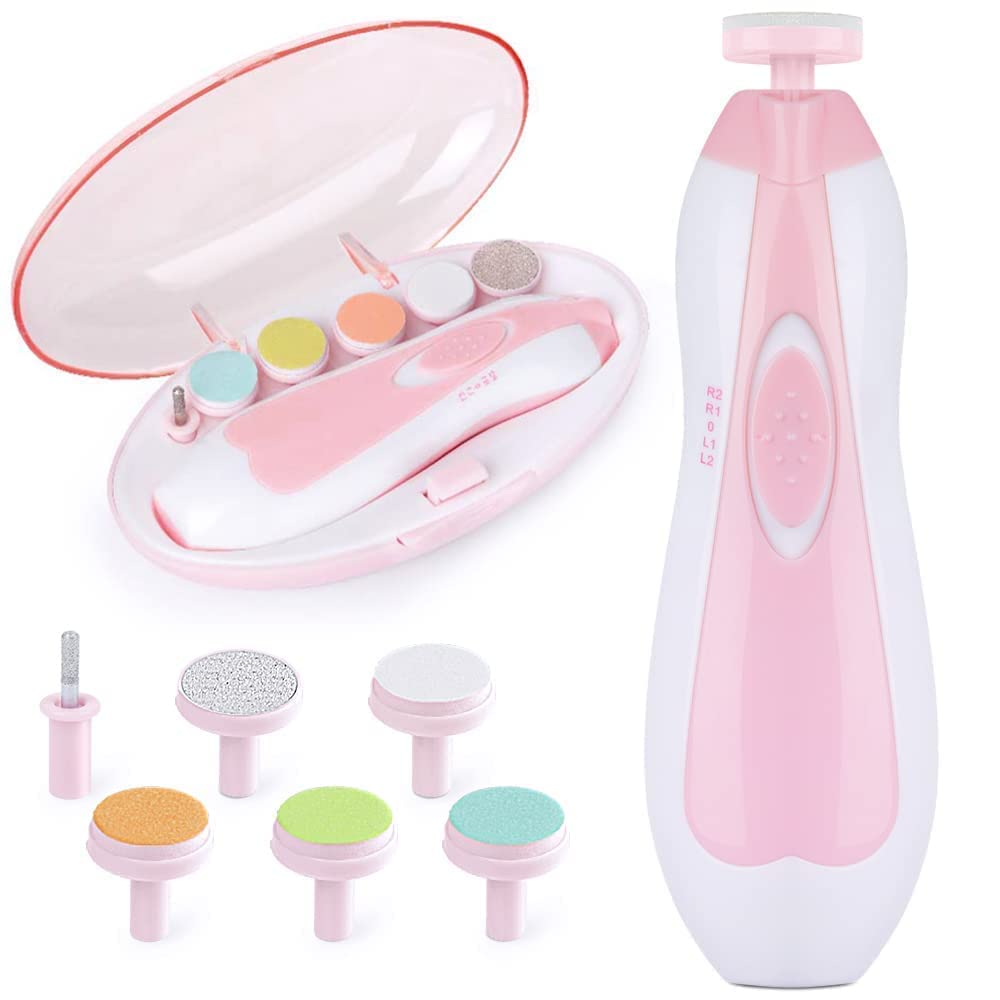 BOTIST Baby Nail Clippers with Light, Baby Nail Trimmer with 6 Grinding Heads, Safe Baby Nail File for Newborn to Toddler Toes and Fingernails, Kids Nail Care (Pack of 1)-image-2