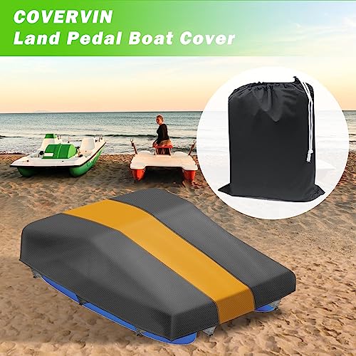 Covervin Land Pedal Boat Cover,600D Waterproof Pedal Boat Mooring Cover Fit For 2-4 Person Pedal Boat Pelican Boat All Weather Waterproof Dustproof Uv Protection(Gray And Orang). #TOP5