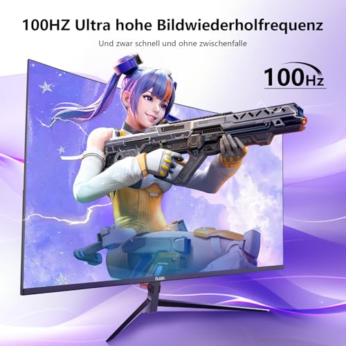 Image of 27 Inch Curved Monitor, FHD 1080P 100Hz Computer Screen with 1800R, 99% sRGB HDR, 3-Sided Frameless VA Display, HDMI DP, VESA Mountable, for PC Laptop Desktop