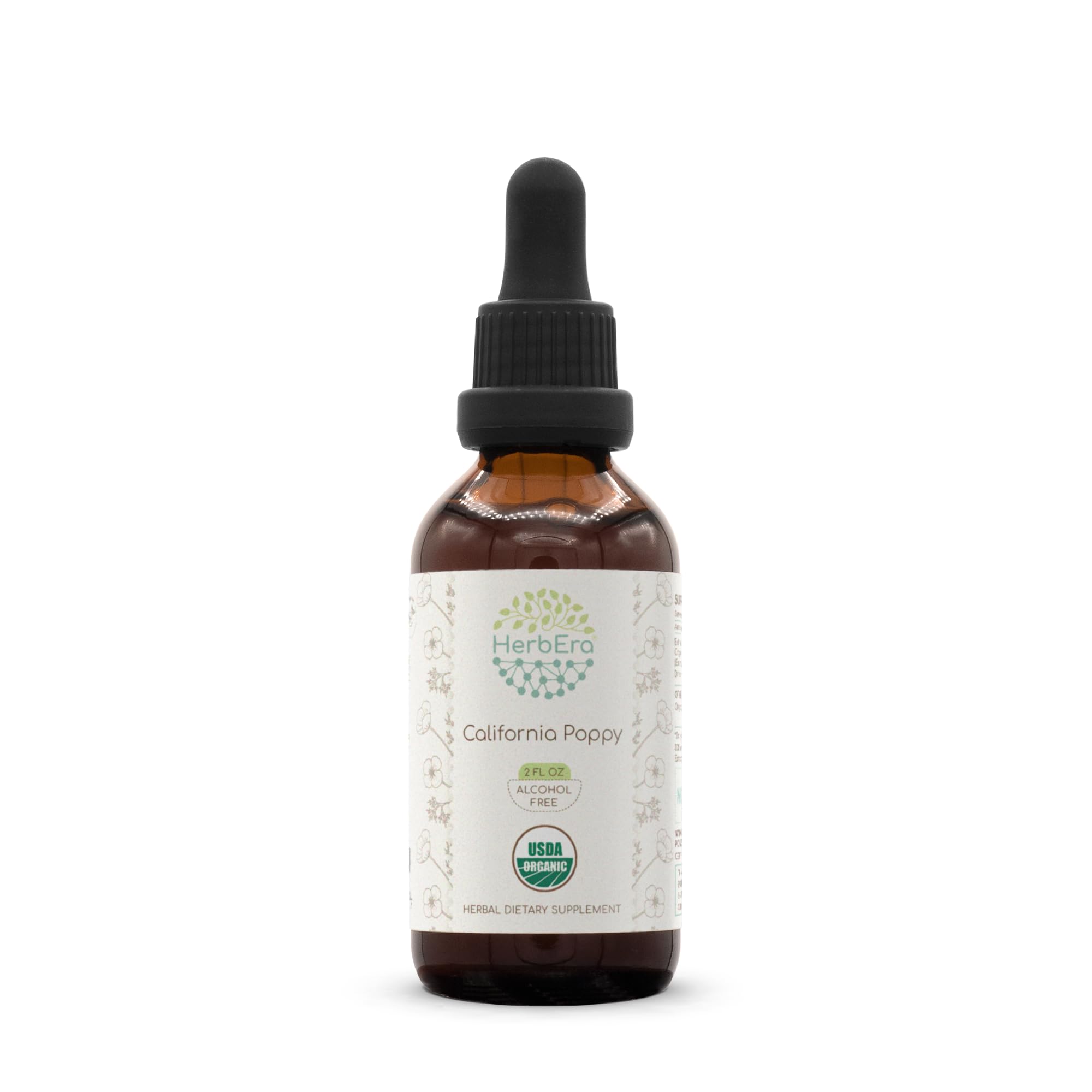 HerbEra USDA Organic California Poppy Alcohol-Free Glycerite