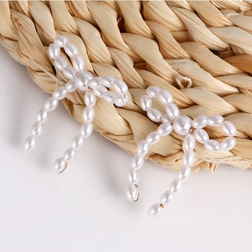 Gold Bow Knot Stud Earrings for Women Pearl Earrings Small Tiny Simple Bow Earrings Jewelry3