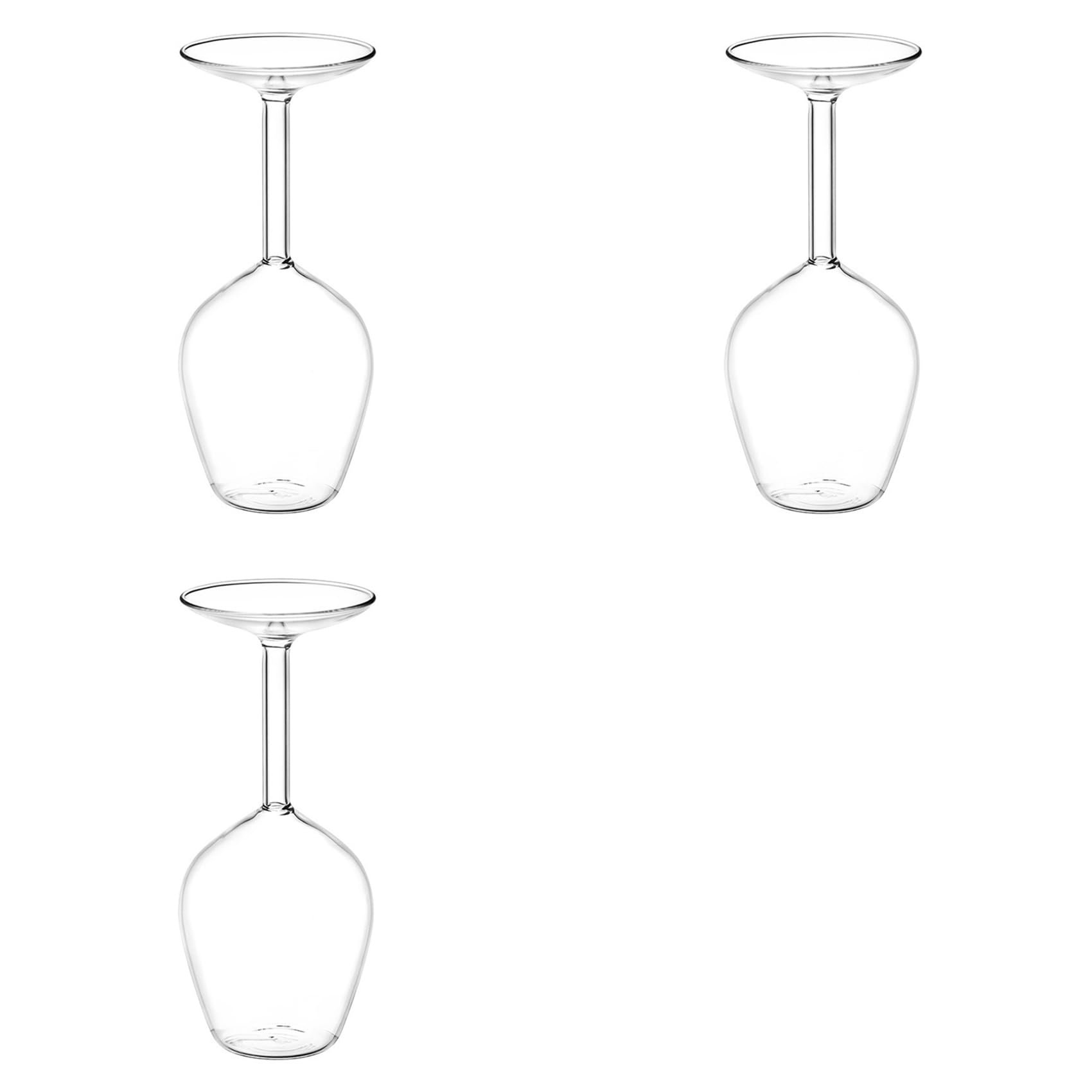 Verre à vin à l'envers pour briser la monotonie de vos tables de fête - Set de 3