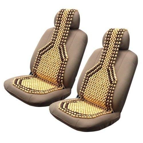Image of Auto Oprema SW Bead Car Seat Wooden Cover Pad for Acupressure Sitting (Cream)