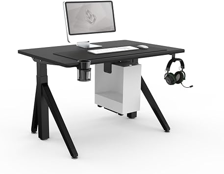 Dezctop Revon Pro Adjustable Standing Desk, 47x31.5in, Black Ash