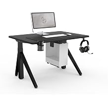 Dezctop Revon Standing Desk 47.2" x 31.5", 2-Stage Legs Dual Motor 265 lbs Heavy Duty Capacity, Adjustable Height Desk, Compatible with Modular Magnetic System for Home Office & Gaming Ash Black