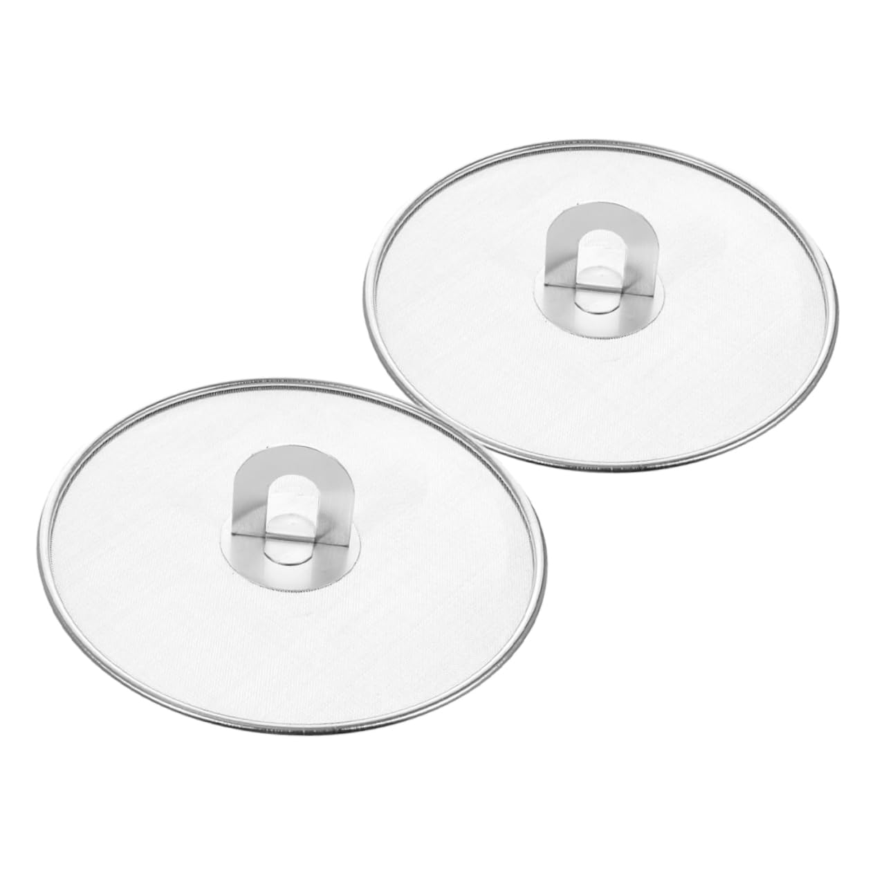 Unomor 2pcs Stainless Steel Spatter Oil Cover Cooking Screen for Frying Pan Grease Splatter Guard with Foldable Knob Fit for Frying and Boiling Easy to Clean