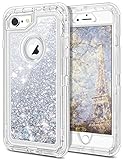 JAKPAK iPhone 6 Case, iPhone 6S Case Shockproof Glitter Flowing Liquid Bling Sparkle Cover for Girl Woman Heavy Duty Full Body Protective Shell for iPhone 6S iPhone 6 4.7 inches Silver