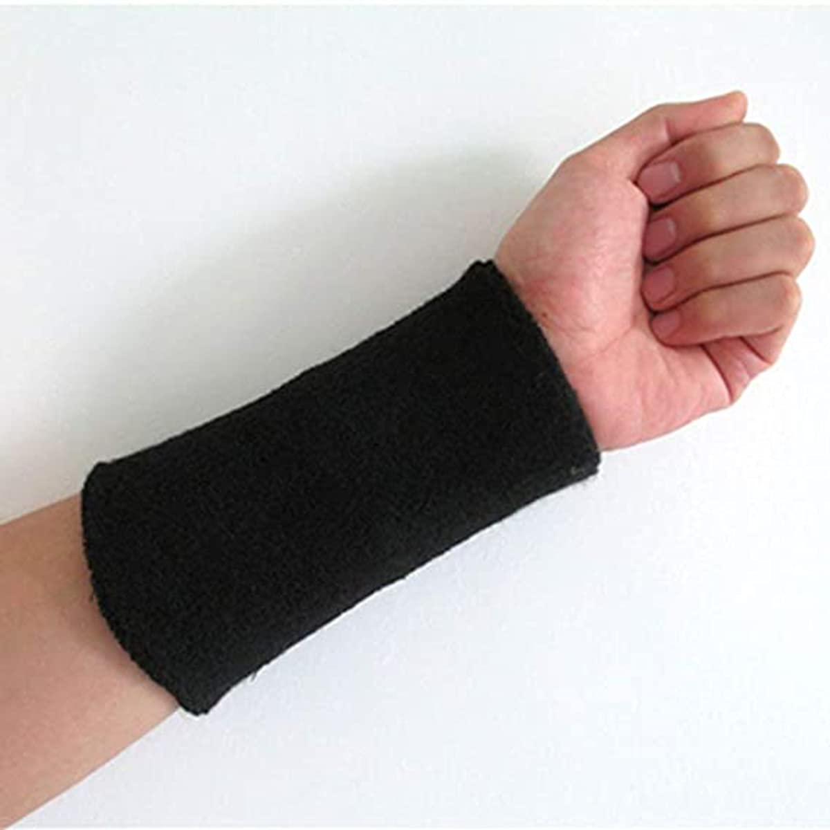 KASTWAVE 6 Inch Wrist Sweatband Sports Wristband Soft Elastic Cotton Sweat Band Absorbent for Tennis Badminton Basketball Football Squash Exercise Gym 2-Pcs