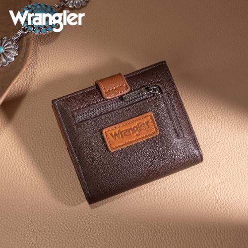 Image of Montana West X Wrangler Women's Wallet Small Minimalist RFID Blocking Credit Card Holder Thin Bifold Wallet with Zipper Coin Pocket