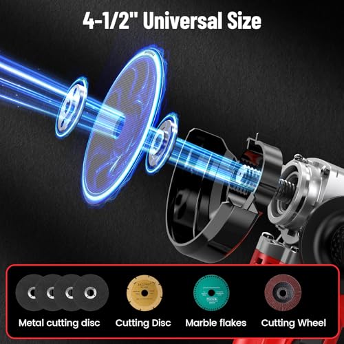 Avhrit Angle Grinder 10 Amp, 4-1/2 inch Power Angle Grinder Tools with 13000 RPM, 1200W Small Angle Grinder for Cutting, Grinding, Polishing thumbnail 6