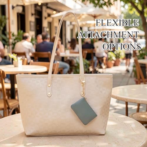Image of Full Grain Leather Coin Purse with Key Chain - Small Change Purse Keychain Card Holder Keychain Pouch Small Keychain Wallet for Women and Men (Powder Blue)