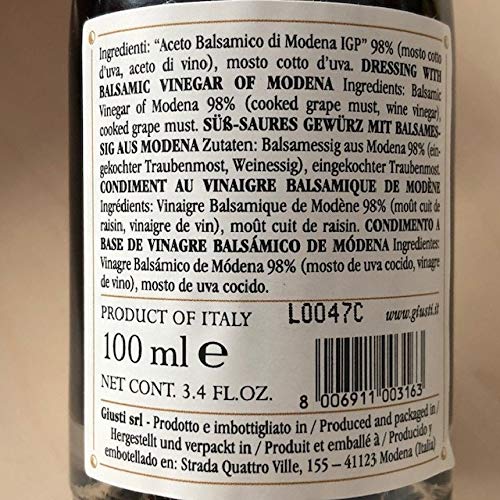 Tris Giusti Vinagre Balsámico de Modena - Classico, Riccardo Giusti, Quarto Centenario 100 ml x 3