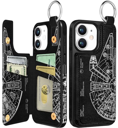 Étui iPhone 11 à rabat design espace unique, une idée cadeau pour homme et femme