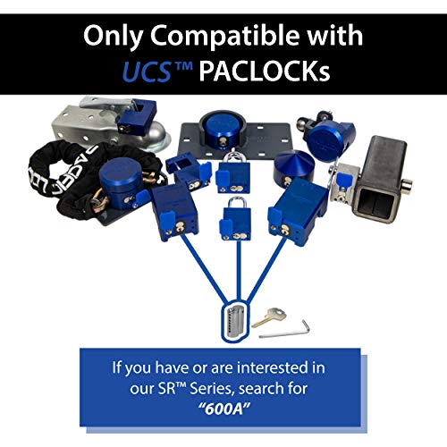 Paclock's Ucs-4A Padlock, Buy American Act Compliant, Blue Anodized Aluminum, High Security 6-Pin Cylinder, One Lock Keyed To A Number U-Pick! W/ 2 Keys, 1-3/16" Tall Hard. Stainless Steel Shackle #TOP1