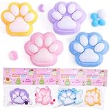 4Pcs Big Cat Paw Squishy Toys for Kids, Kawaii Cat Paw Mochi Squishy Sensory Toys for Kids & Adults, Cute Fufu Stress Ball Handmade Taba Toys for Stress Relief