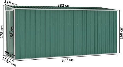 Miniatura 3 de Gecheer Cobertizo de jardín montado en la pared, color antracita, 46.5 x 39.4 x 70.1 pulgadas, cobertizo de almacenamiento al aire libre con puerta,