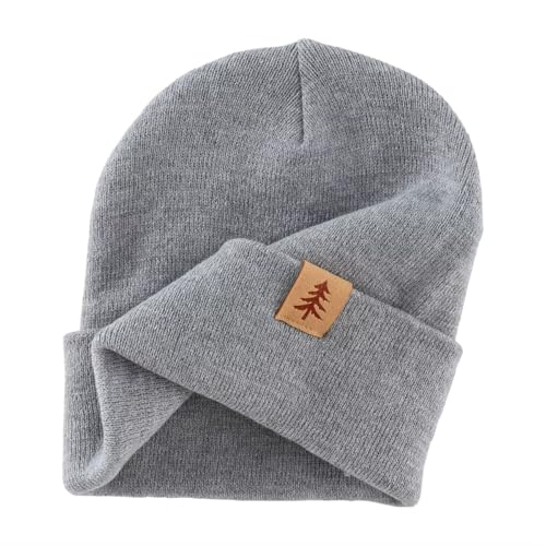 Image of Connectyle Kids Knit Beanie Watch Hat Acrylic Winter Beanies for Boys Girls Double Layered Knitted Warm Cap for Children