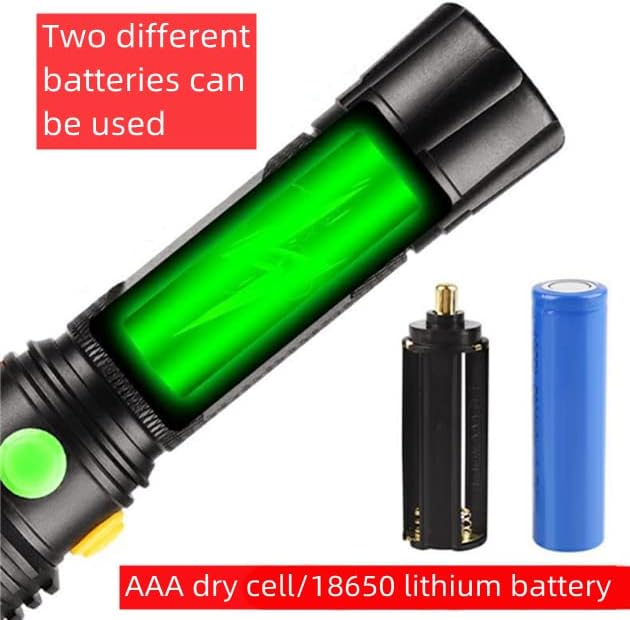 4 Color Torch, 4 in 1 Multicolor Torch Flashlight, 1000 Lumen IPX6 Waterproof Magnetic Torches, 9 Modes LED Torch with White Red Green Blue Light, for Hunting, Hiking, Fishing