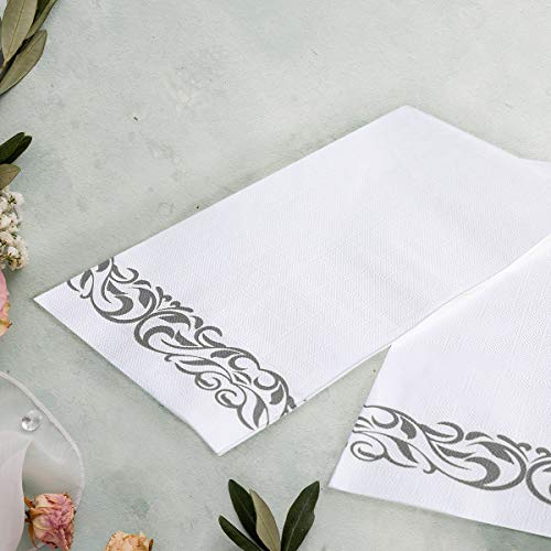 [400 Pack]Vplus Paper Napkins Guest Towels Disposable Premium Quality 3-Ply Dinner Napkins Disposable Soft, Absorbent, Party Napkins Wedding Napkins For Kitchen, Parties, Dinners Or Events(Silver) #TOP1