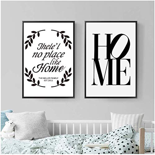Affiche lettre noire HOME LOVE pour décoration de chambre moderne 50x70cm