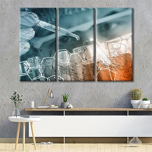 Image of Medical Examination Pictures Large Wall Art Chemical Equations and Periodic Table Background Wall Prints Posters & Prints 3 Panels Paintings Giclee Print Gallery Packaging Artwork (60 inch Wx40 H)