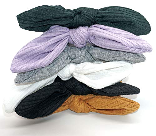 Funlovin FL-SCRUNCHIES-6 Bunny Ear Scrunchies Cotton Bow Hair Scrunchie Cute Knotted Bowknot Ribbon Ties Elastic Scrunchy Bands Ponytail Holder thumb #4