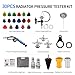 VTG VOGTEN 30PCS Coolant Pressure Tester & Vacuum Refill Kit,Radiator Pump Pressure Tester Kit for Automotive Cooling System Water Tank Leakage Detection