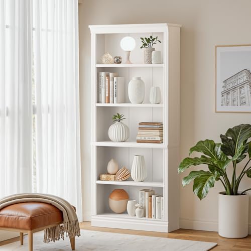 Furniwell Bookcase Bookshelves, 5-Shelf Tall Bookcase 71